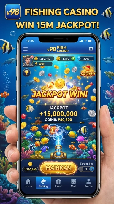 Screenshot aplikasi v98 yang menunjukkan berbagai kategori aplikasi.